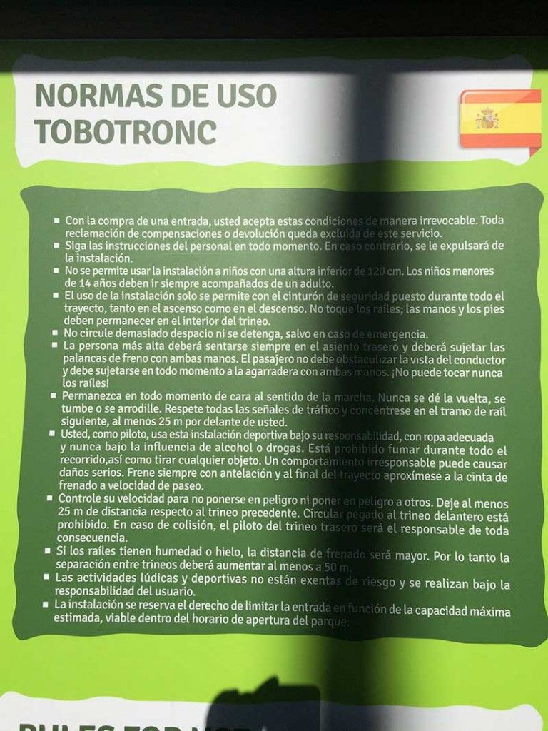 Tobotronc Andorra - Normas de uso del Tobotronc