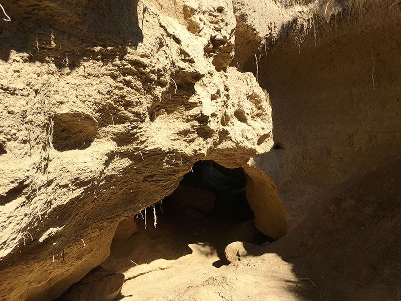 Bardenas Reales en segway - Navarra - Cueva generada por el piping