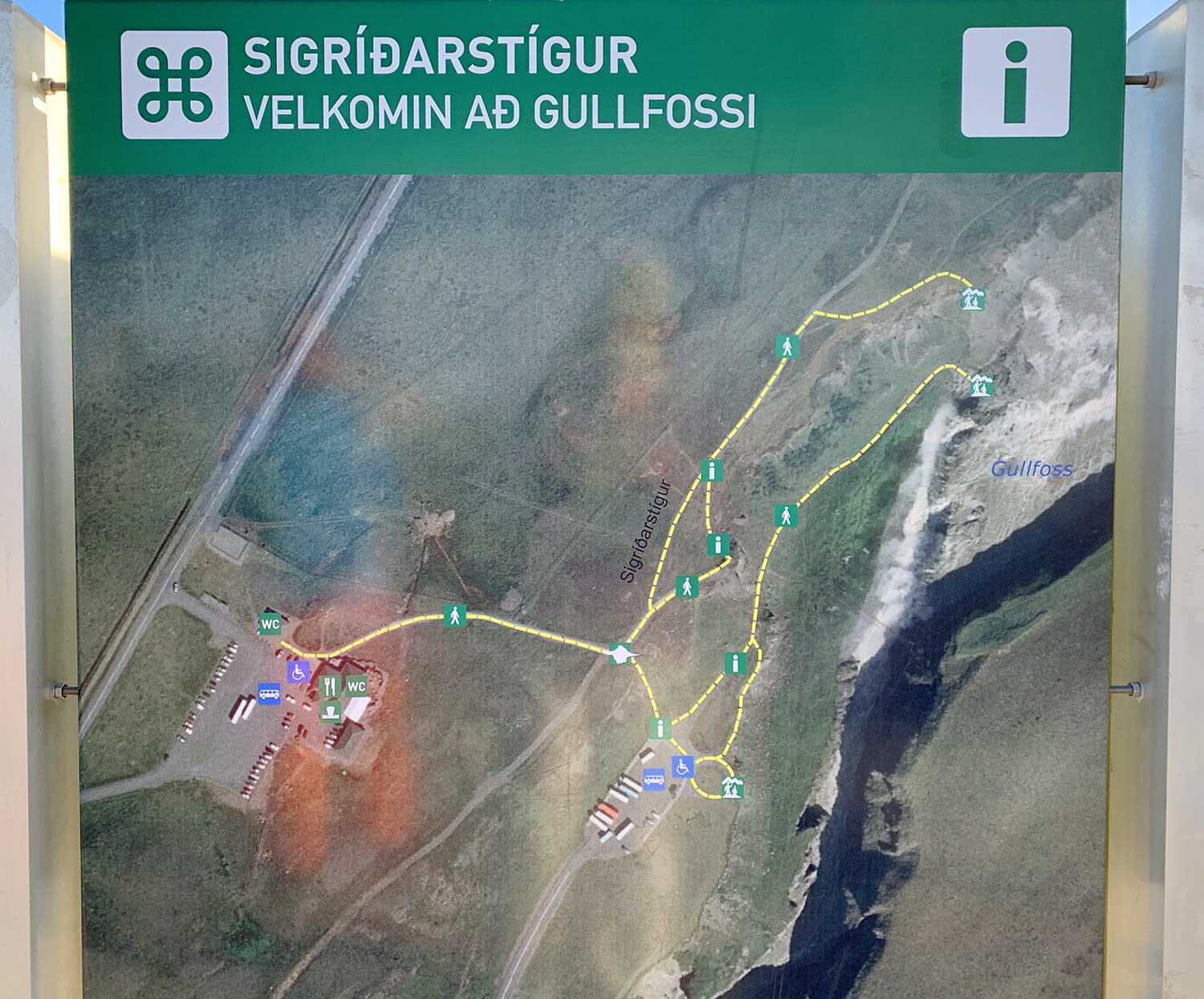 Plano de la zona de Gullfoss